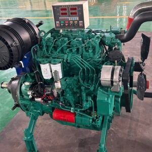 P4 Industrial Diesel Engine with Clutch (Green Finish) + Radiator